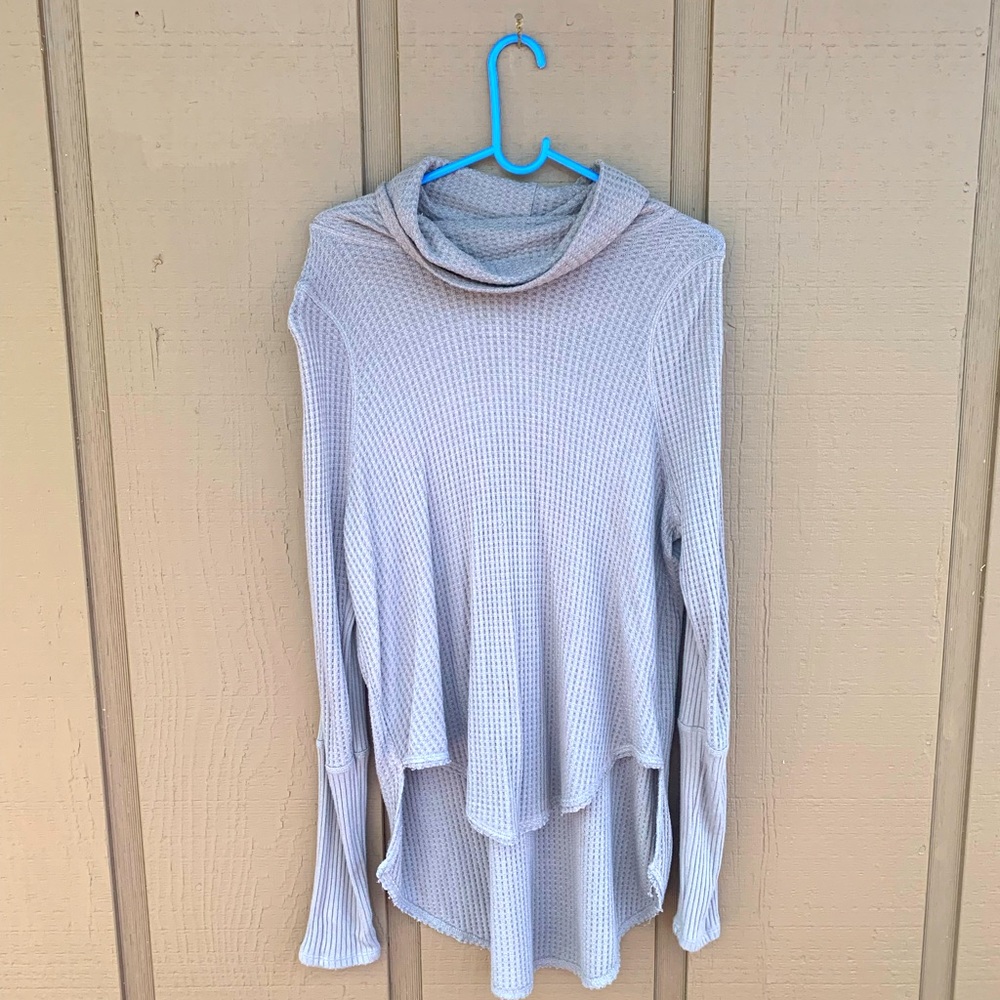 Free People thermal cowl neck, size M, mauve